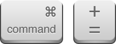 command + to Zoom In on a mac