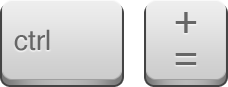 control + to Zoom in on a Windows PC